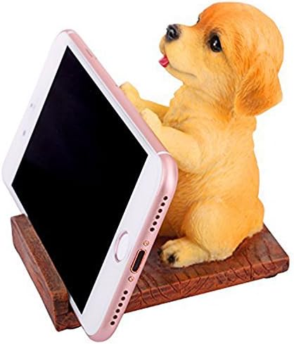 טלפון סלולרי של כלב כלב עומד מחזיק סמארטפון לחיות מחמד עבור שולחן העבודה הזהב רטריבר