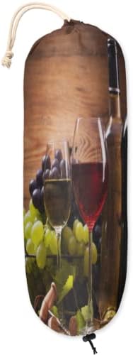 אדום יין משקפיים פלסטיק תיק מחזיק ארגונית קיר הר, ענבים גדול מכולת שקית אחסון מתקן אשפה קניות אשפה תיק מחזיק