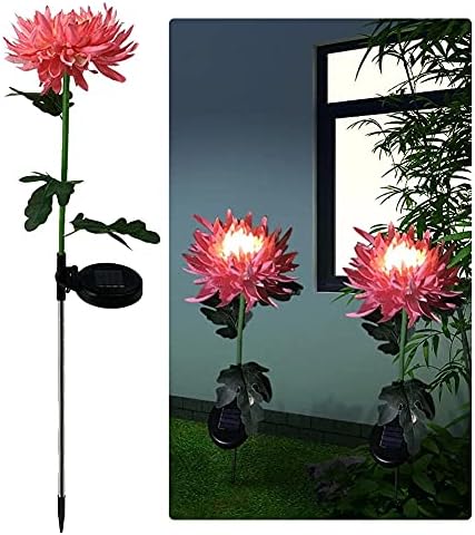 SLNFXC 2 יחידות LED אור סולארי אור מלאכותי חרצית סימולציה פרח פרח גן חיצוני דשא נורות חצר אמנות לקישוט