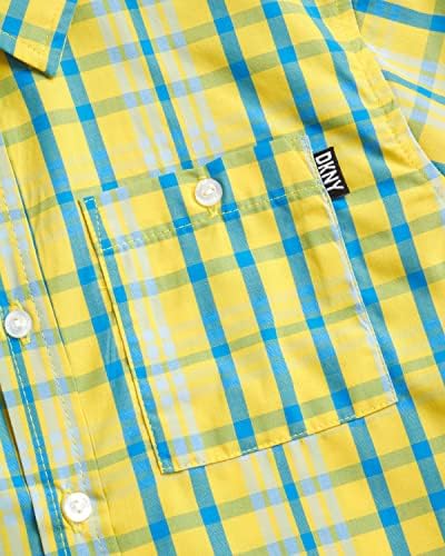 חולצת בנים של דקני-חולצת כפתורים קלאסית עם שרוול קצר