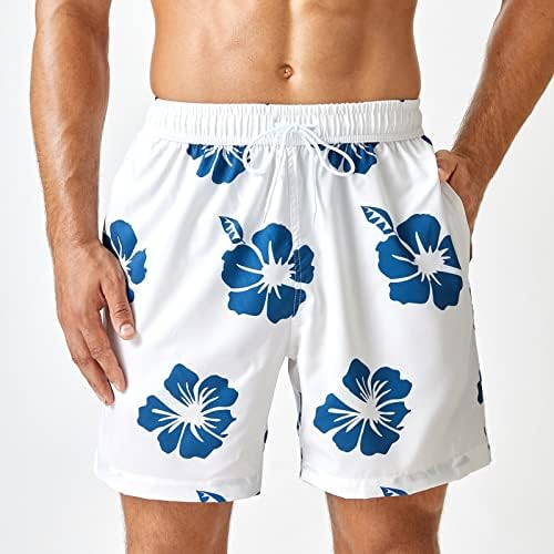 בגדי ים של ימוסרה חליפות רחצה של מכנסי הדפס פרחים מזדמנים עם כיסים מכנסי חוף אלסטיים קצרים גלישה
