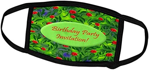 3DROSE EDMOND HOGGE JR הזמנות - הזמנה ליום הולדת ירוק פראי - כיסויי פנים