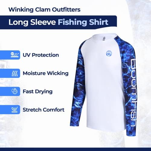 צדפות קיצוניות אאוטפיטרים חולצות דיג לגברים ציוד דיג שרוול ארוך - מתנות דיג לגברים UPF 50 חולצת