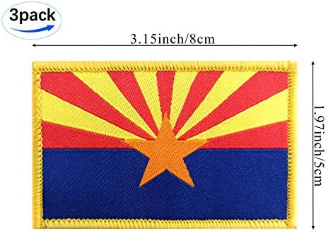 JBCD 3 חבילה אריזונה דגל טלאי מדינות דגלים טלאי טקטי טלאי דגל גאווה לתיקון כובע טלאי צוות טלאי צבאי