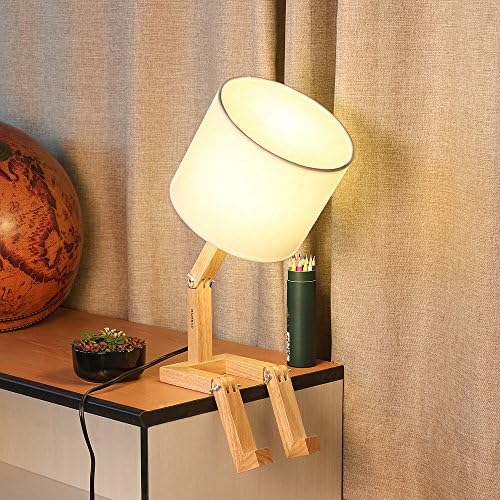 היטראל חמוד מנורת שולחן-יצירתי מנורת שולחן עם עץ בסיס לשינוי צורת מנורת שולחן לחדר שינה, מחקר, משרד,