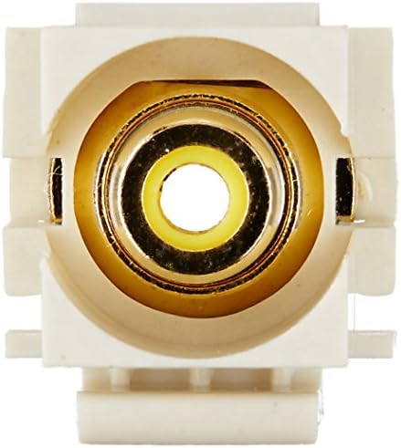 Monoprice 106573 keystone jack-modular rca עם סוג סומק מרכז צהוב, שנהב