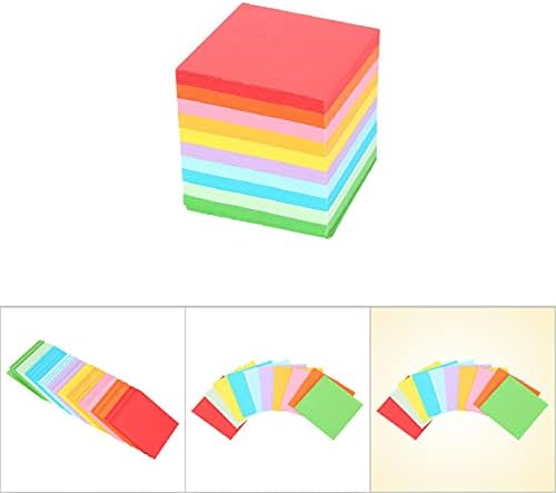 נייר אוריגמי זרון, 520 יח '10 צבעים 5x5 סמ נייר מתקפל מרובע צבעוני כפול דו צדדי גיליונות מלאכה למנוף לתזכיר,