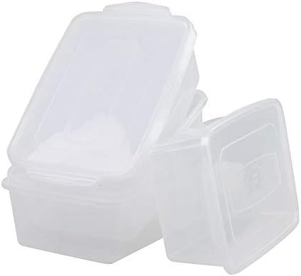 פח אחסון ברורה של חקלאים 14, מיכלי תפס פלסטיק/קופסאות עם מכסה, 4 חבילות