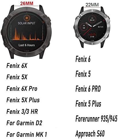 KDEGK 26 22 ממ רשמי רצועות פסקאות סיליקון רצועת שעון עבור Garmin Fenix ​​6x 6S Pro 5x 5 5S פלוס HR רצועת שורש