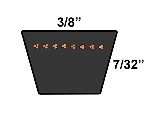 D&D PowerDrive 73210 V חגורה, רוחב 0.38 אינץ ', גומי