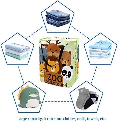 גן חיות חמוד דוב שועל פנדה קואלה הדפסת סל כביסה מתקפל, 60 ליטר עמיד למים סלי כביסה סל כביסה צעצועי