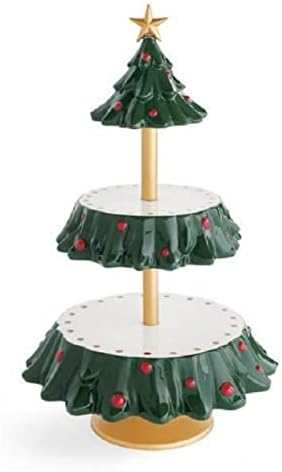 אסל קינוח מתלה עץ חג המולד פירות צלחת כפול דוכן עוגת סוכריות צלחת חטיף חג המולד