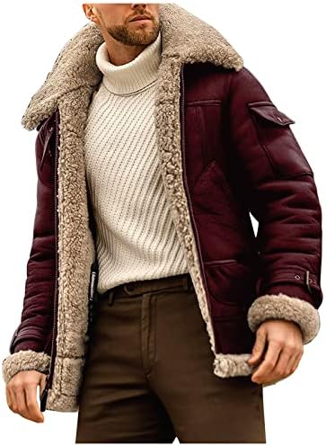 מעילי Uofoco לגברים, ז'קט נוח של שרוול ארוך מזדמן גברים חג המולד פלוס ז'קט גודל גודל גודל פוחית