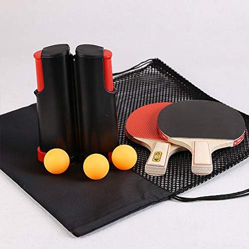 סט טניס שולחן נייד - כולל 1.7 מ 'טלסקופי נטו / 1 זוג טניס טניס משוט / כדור 3, ערכת אביזרי אימונים