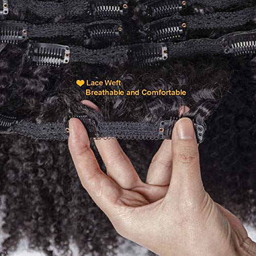 ברזילאי לא מעובד בתולה שיער טבעי האפרו קינקי מתולתל שיער הרחבות קליפ שיער טבעי לנשים שחורות טבעי צבע 7 יחידות