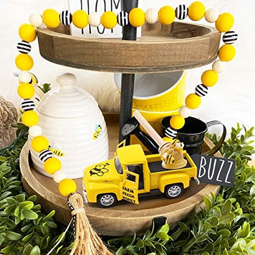 הוראי רייהו מיני חוות טרי דבש צהוב משאית צעצוע עם פו דבש מטבלים חווה דבורת דבש שכבות מגש דקור בציר טנדר מתכת