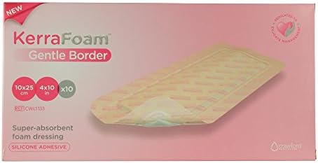 Kerrafoam 6 x 6 רוטב קצף גבול עדין לטיפול בפצעים - מסייע לריפוי פצעים על ידי ספיגה ושמירה על