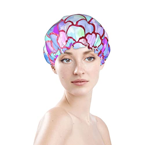 נשים לשימוש חוזר למתיחה שולי שיער כובע בצבעי בת ים ימי בתים סולמות שכבות כפולות