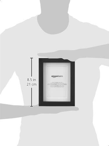 יסודות אמזון 5 x 7 צילום תמונה או 4 x 6 עם מחצלת - שחור, 2 חבילה
