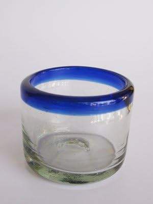 מקסיקני זכוכית מנופחת לוגם משקפיים קובלט כחול רים