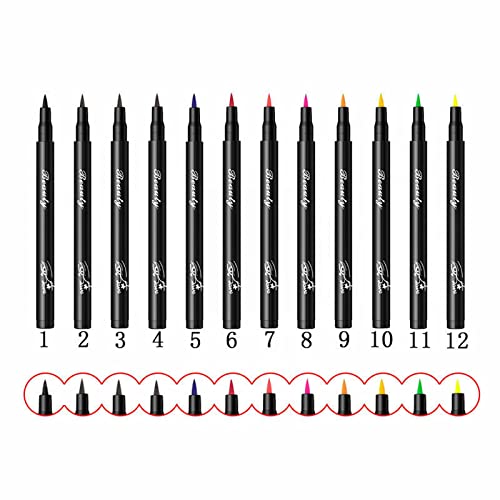 12 צבע צבע אייליינר עט ספוג רך ראש שינה תולעי משי עט מהיר ייבוש שחור אייליינר נוזלי טבעי צבע שנמשך
