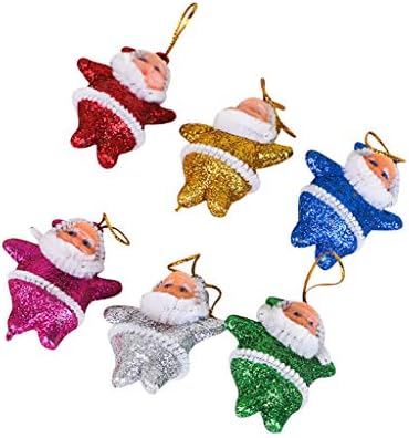 אבקת זהב 6 יחידות שישה צבעים תליון סנטה תליון לחג המולד מתנות אהבה ציפורים על חוט