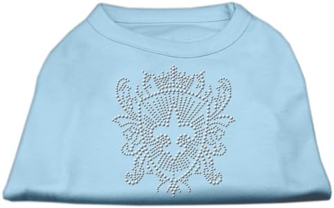 Rhinestone Fleur de lis Shield חולצות Baby Blue XS
