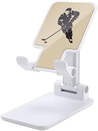 נגן הוקי קריקטורה טלפון סלולרי עומד על מחזיק טלפון מתקפל אביזרי שולחן טלפון מתכווננים