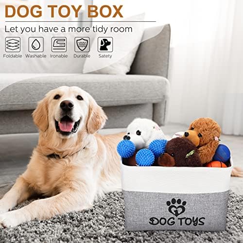 3 חתיכות מתקפל כלב צעצוע סל תיבת גדול כלב צעצוע אחסון סל ארגונית עם ידיות לחיות מחמד צעצוע סל עבור צעצועים
