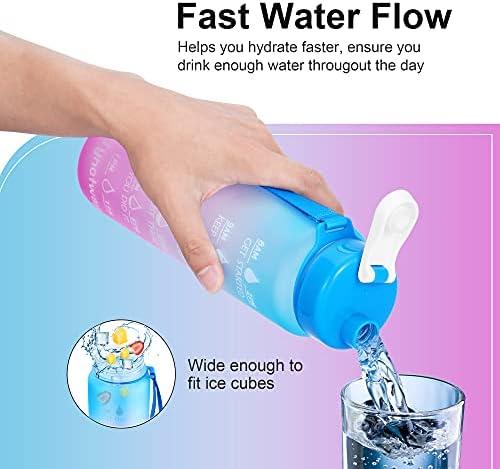 32oz בקבוק מים מוטיבציוני עם סמן זמן מבטיח שתשתו מספיק מים לאורך כל היום - BPA בקבוקי מים חינם ושימוש