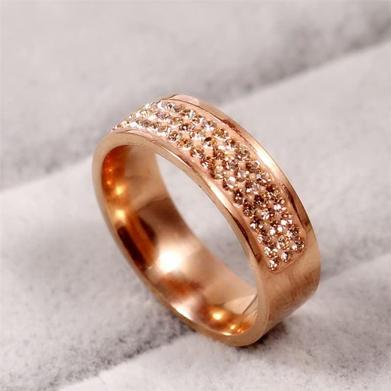 קולסו רוז זהב המותג המפורסם זירקון טבעת 8 מ מ חצי מעגל שלוש שורות קריסטל 316 ליטר טבעות אצבע לנשים גברים-68933