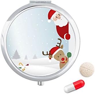 חג המולד סנטה קלאוס איילים פיפ חדש שנה גלולת מקרה כיס רפואת אחסון תיבת מיכל מתקן