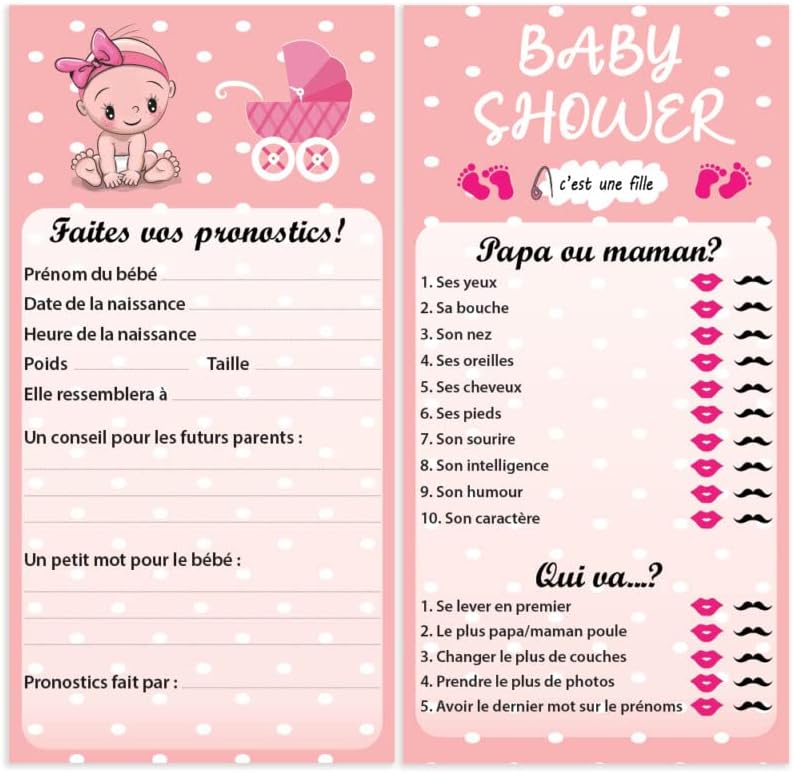 קרינטיף-חבילה של 10 תינוק מקלחת משחק תחזיות כרטיסי עבור בנות