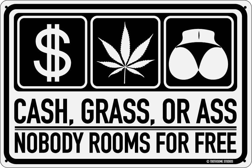 דשא מזומן או תחת אף אחד חדרים בחינם 12 איקס 8 שלט פח מצחיק בית מעונות קולג ' דקור