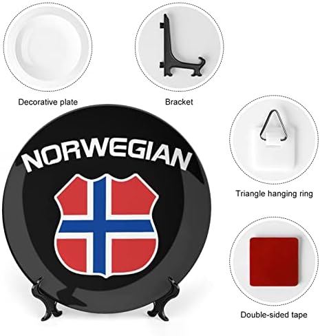 דגל נורווגי עצם קרמיקה סין צלחות דקורטיביות עם קישוטים תלויים לוחות ארוחת ערב