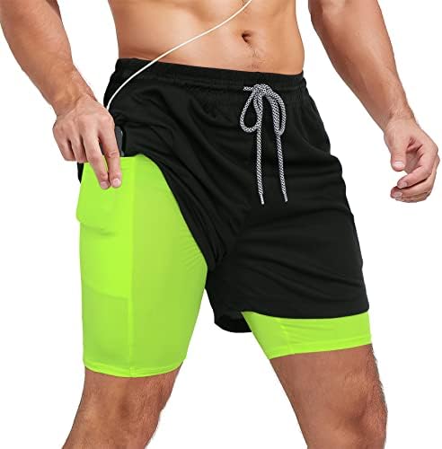 Zando's גברים 2 ב 1 אימון מפעיל מכנסיים קצרים עם כיסים מהיר מהיר מכנסי כושר אתלטיים קלים יבש עם