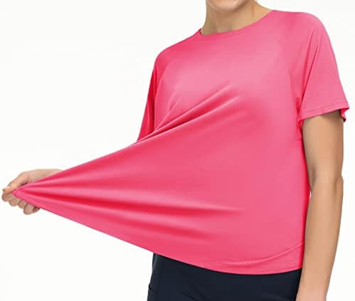 TMUSTOBE שרוול קצר שרוול קל חולצות אימון לנשים חדר כושר יוגה חולצות טריקו צוואר