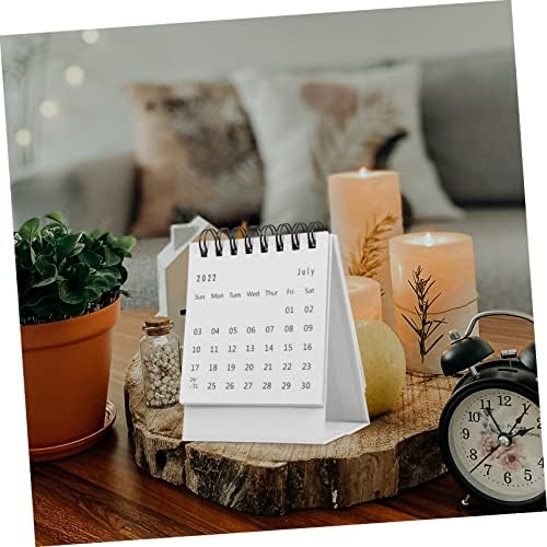 CIIEEEO 3 PCS 2022 MINI Deskl Calendar Mini לוח שנה סומק תפאורה ספירלה פנקס שולחן כתיבה 2022 לוח שולחן