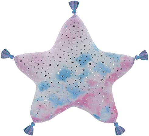 פליס בצורת כוכב זוהר בצורת כרית 16 x 14 עם מבטאים רקומים וריצוף