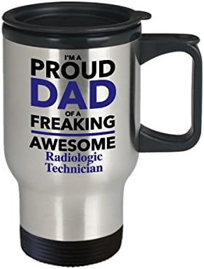 אבא גאה לטכנאי רדיולוגי מדהים טכנאי נסיעות ספל קפה, מתנה ליום אבות לאבא מבן בת ילדים