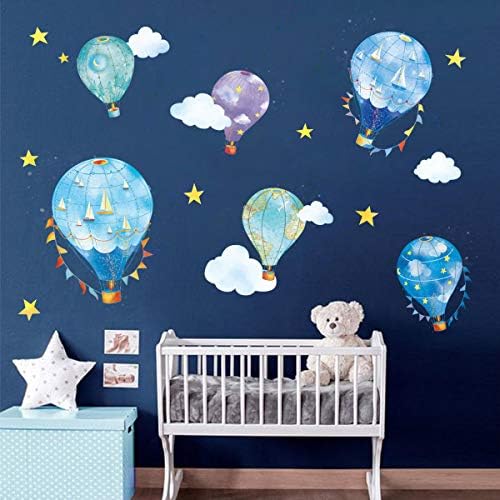 דקלמיל 6 ימי אוויר חם בלוני קיר מדבקות כוכבים ענן כוכב קיר מדבקות תינוק משתלת ילדים חדר שינה קיר תפאורה