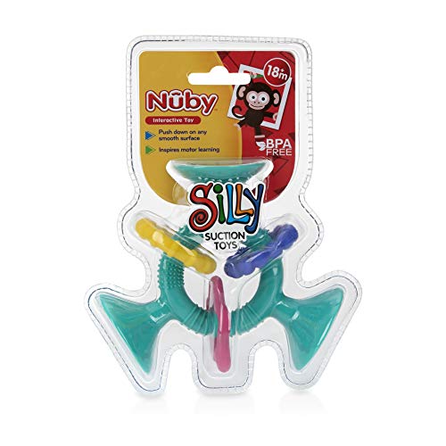 נובי מטופש שלושה צעצוע יניקה אינטראקטיבי עם טבעות צבעוניות, אקווה