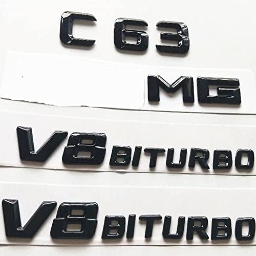 Olpaye Gloss Black עבור C63S + Mg + V8 Biturbo Emblem