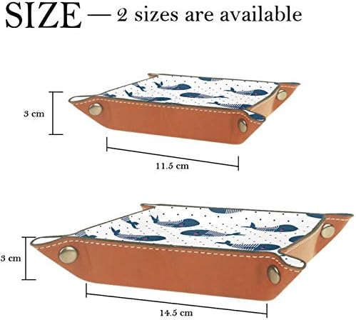 מארגן שולחן מגש שוערים פו עור תכשיטים מפתח אביזרים קופסת מגש יהירות לגברים ונשים לווייתני קריקטורה