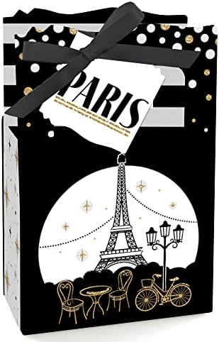 נקודה גדולה של אושר כוכבת על פריז - תיבות לטובת המסיבה הנושאת פריזית - סט של 12