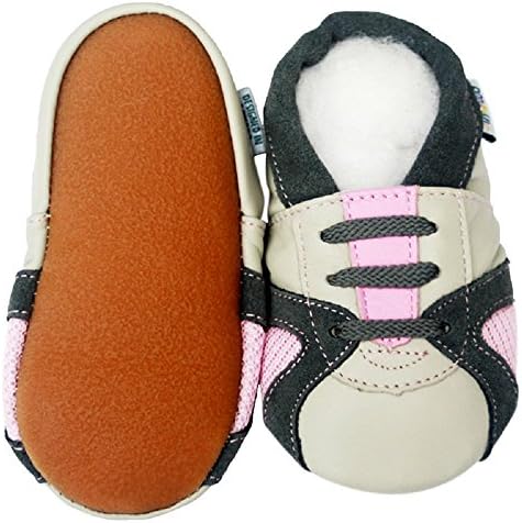 ג'ינווד גומי בולע נעלי תינוק נעלי תינוק ילדה תינוקות ילדים פעוטות אימון עריסה גומי גומי ורוד אפור