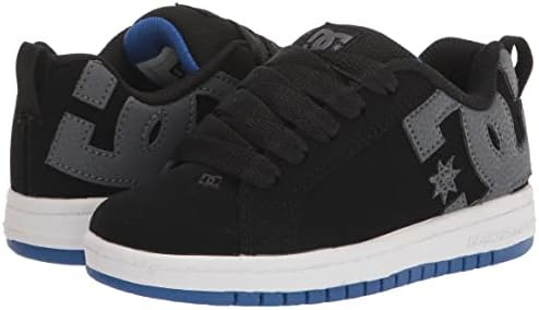 חצר בוי של DC גרפיק נמוך על נעלי נעלי סקייט עליונות, שחור/אפור/כחול, 6.5 ילד גדול
