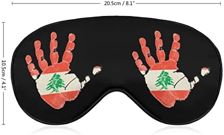 דגל לבנון דגל כף היד מצחיק מסיכת עיניים שינה רכה כיסוי עיניים מכוסות עיניים עם רצועה מתכווננת צוליות לגברים נשים