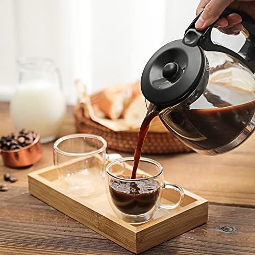 Zoneyila קיר כפול קיר קפה ספלי קפה סט של כוסות קפה מבודדות של 4-6 גרם - כלי שתייה ברורים זכוכית
