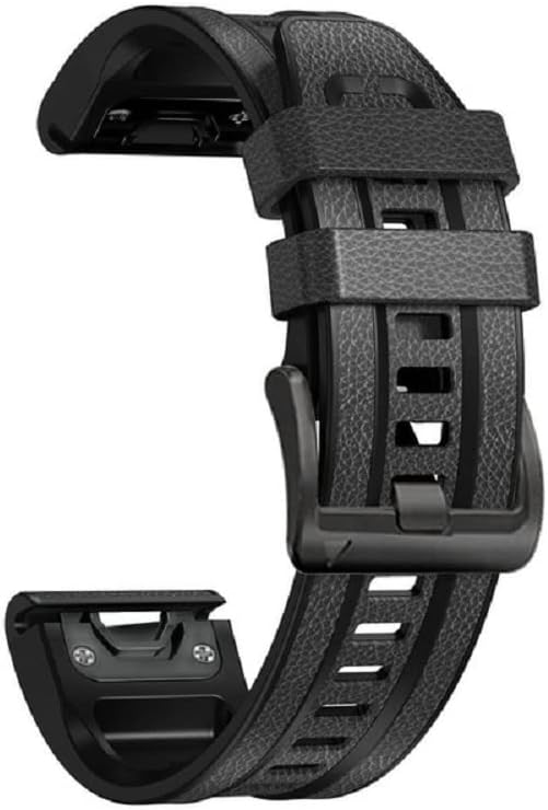 DJDLFA חדש 22/26 ממ רצועה עבור Garmin Fenix ​​7 7x 6x Pro 5 5x פלוס 3 שעות שעון חכם עור + צמיד Silicone